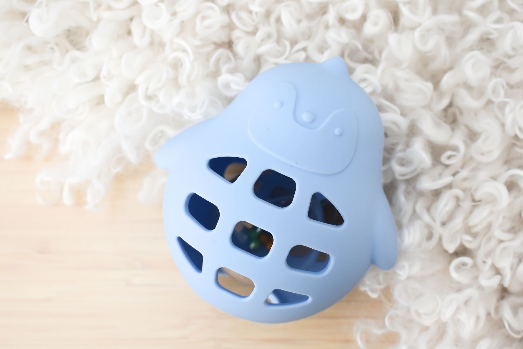 SILICONE PENGUIN RATTLE BLUE - Bamboo Sprout