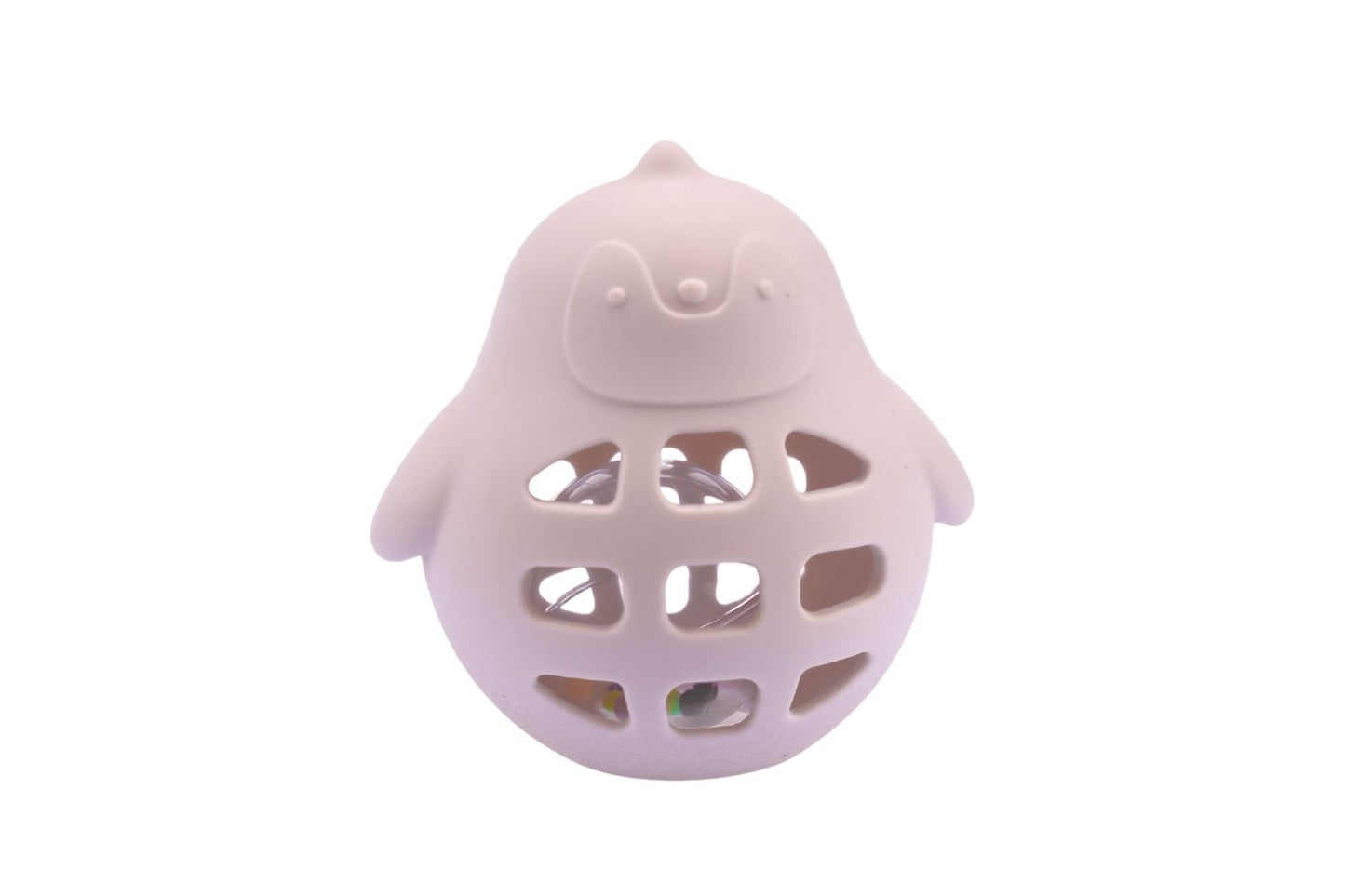 SILICONE PENGUIN RATTLE PINK - Bamboo Sprout