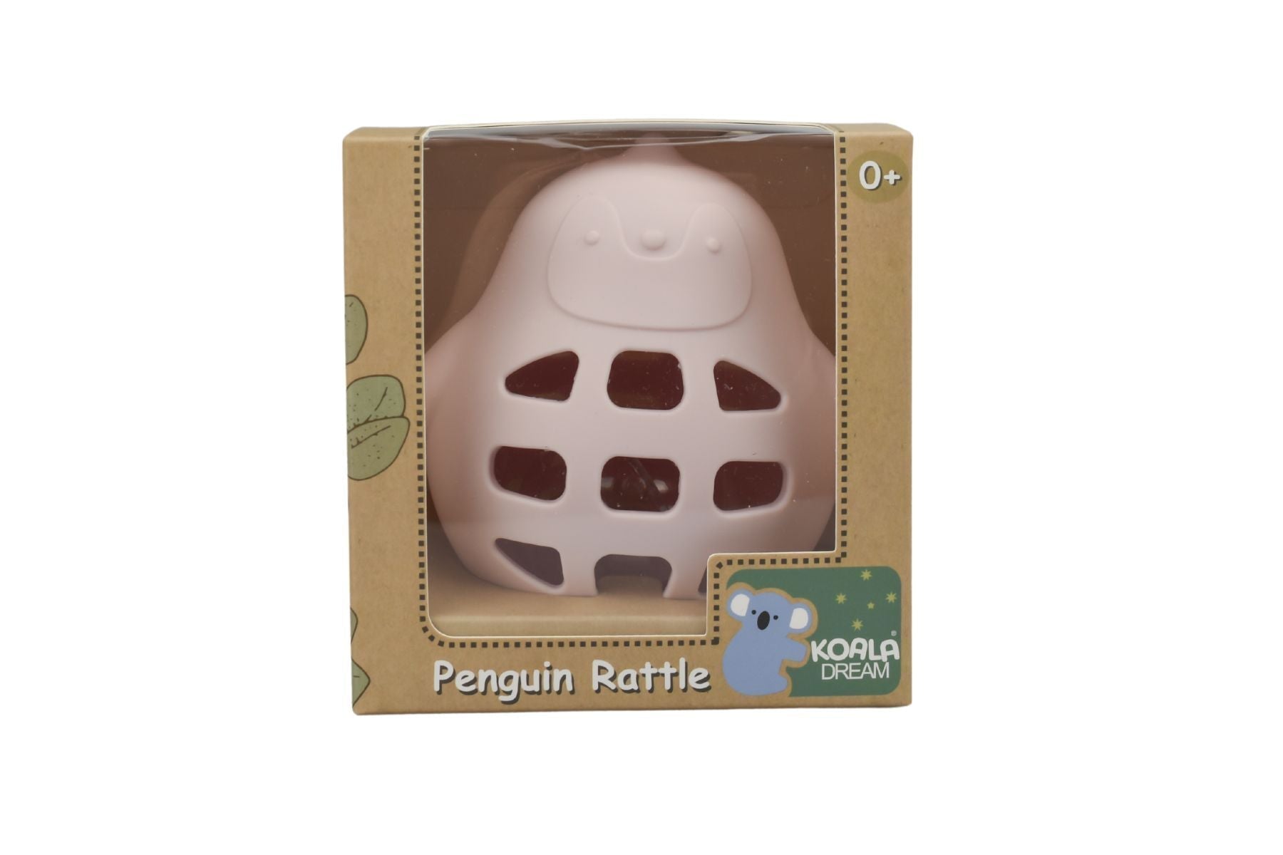 SILICONE PENGUIN RATTLE PINK - Bamboo Sprout