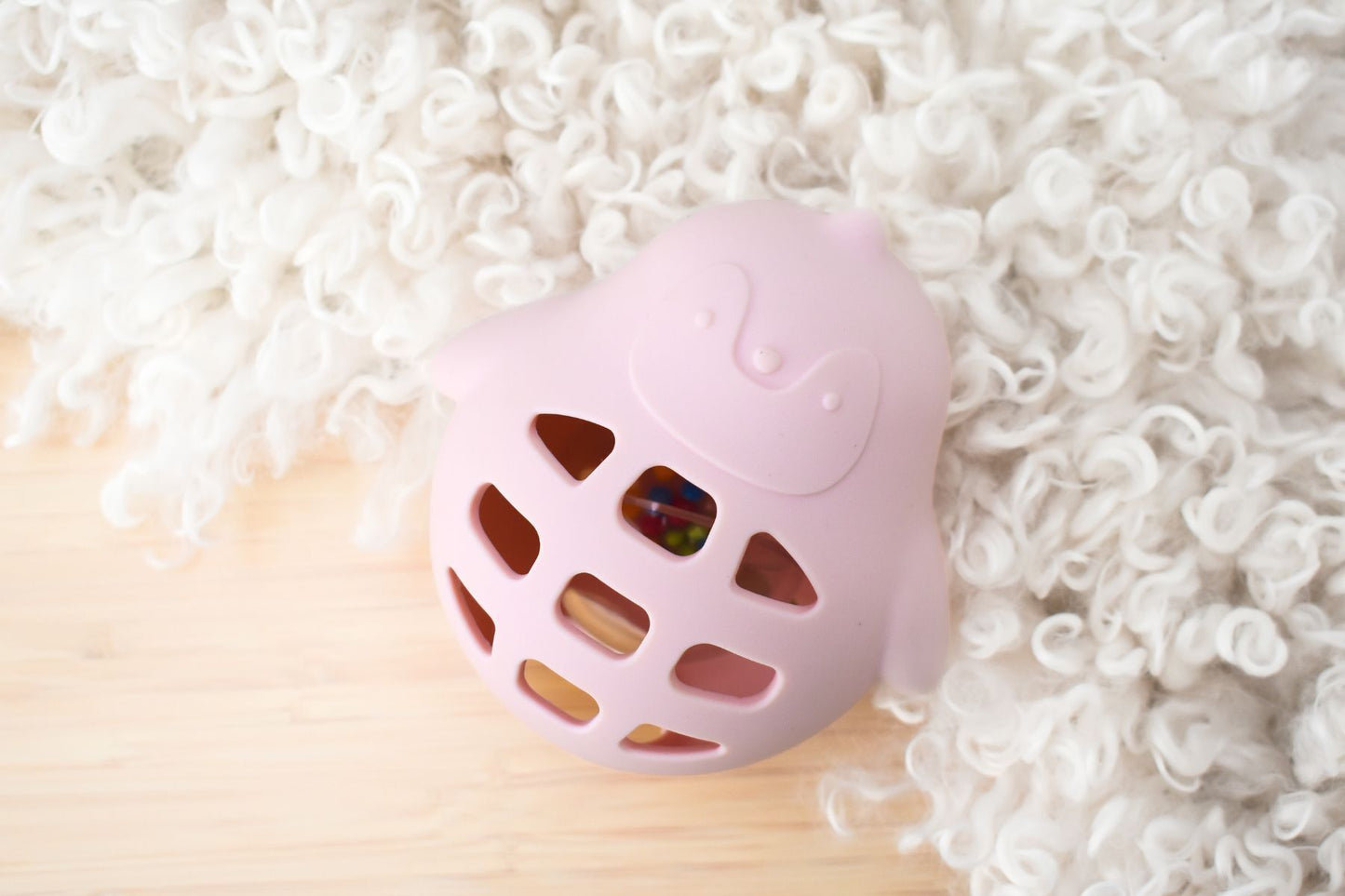 SILICONE PENGUIN RATTLE PINK - Bamboo Sprout