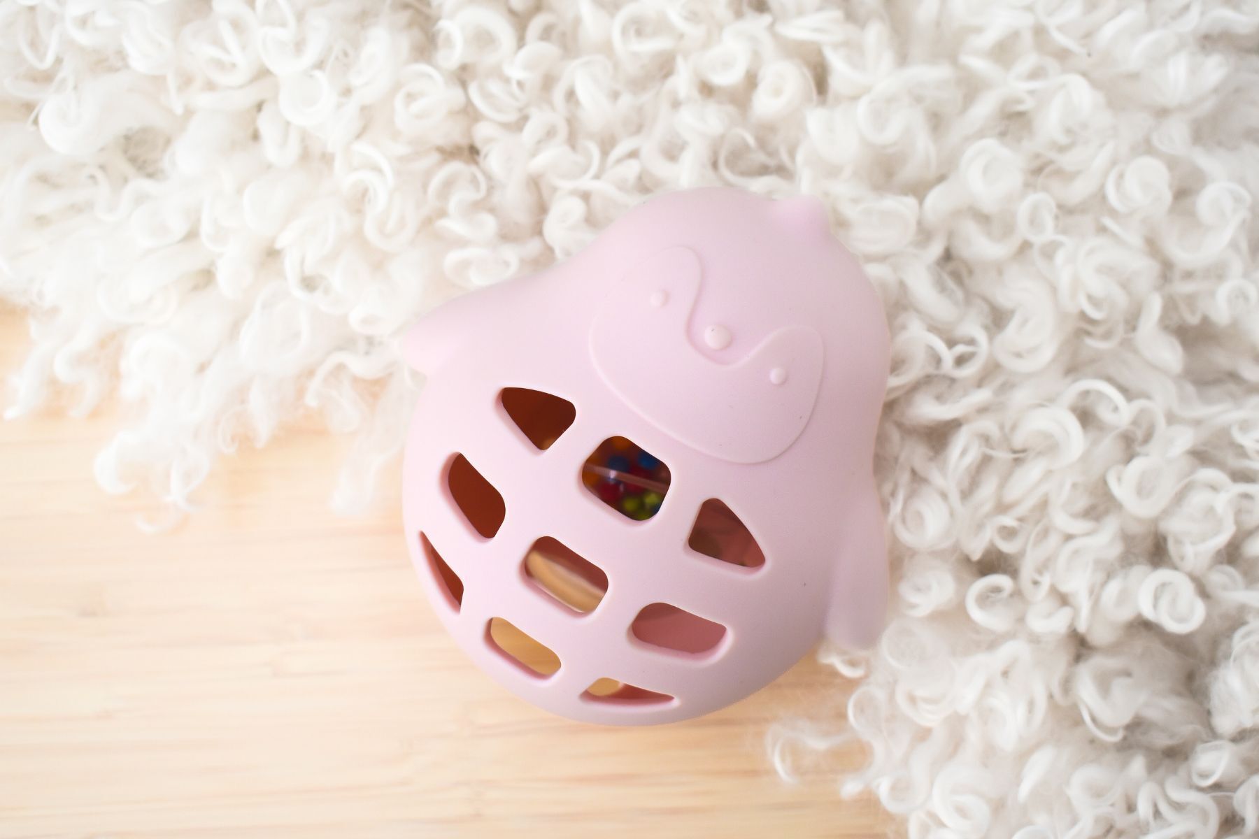 SILICONE PENGUIN RATTLE PINK - Bamboo Sprout