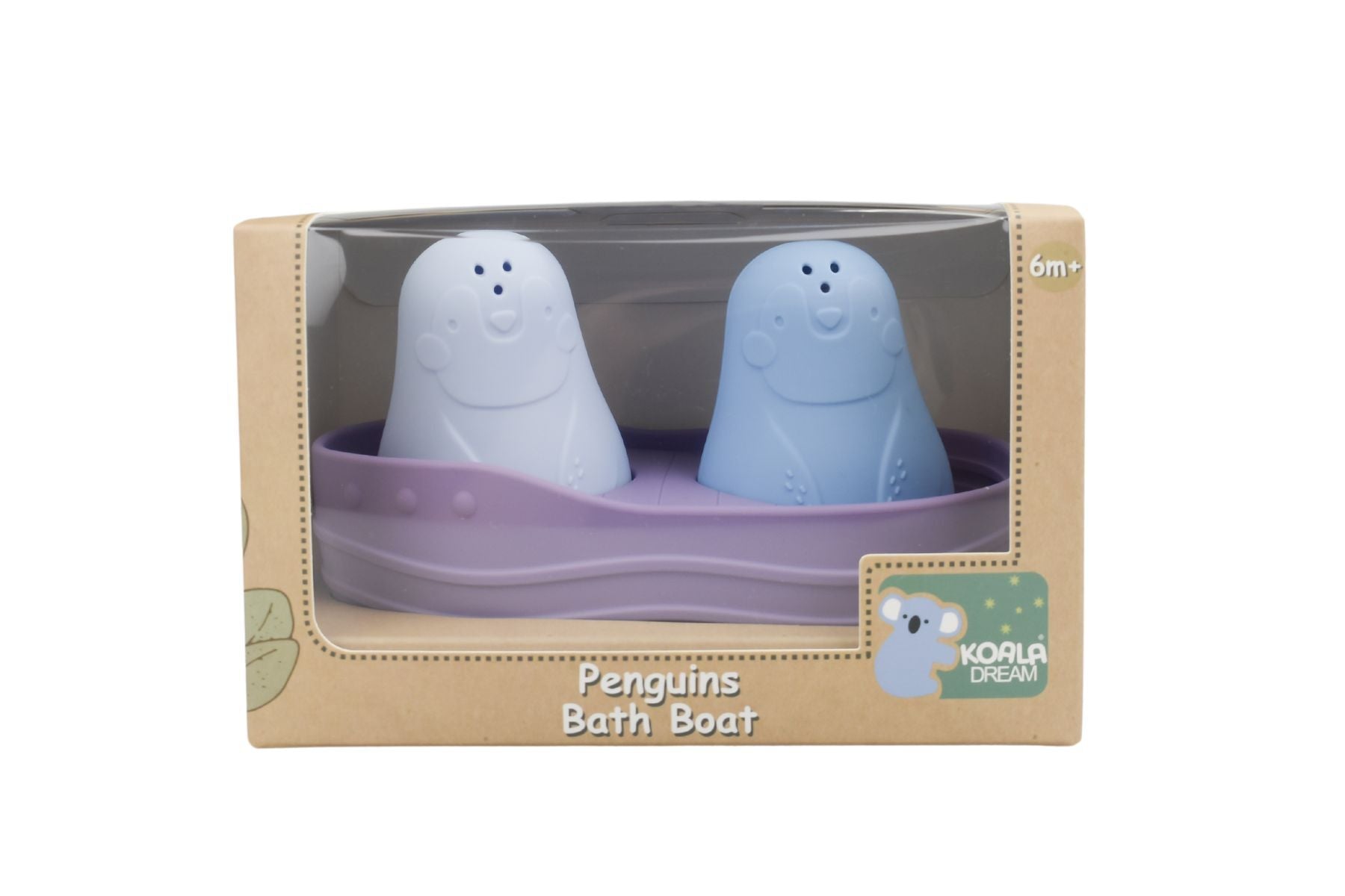 SILICONE PENGUINS BATH BOAT PURPLE - Bamboo Sprout