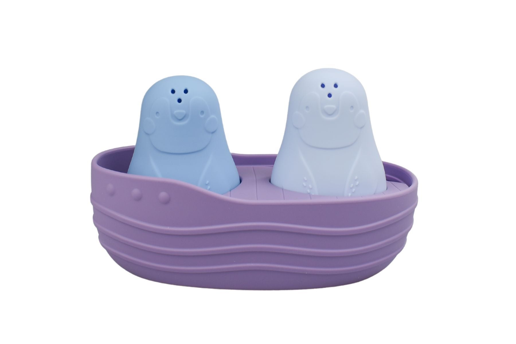 SILICONE PENGUINS BATH BOAT PURPLE - Bamboo Sprout