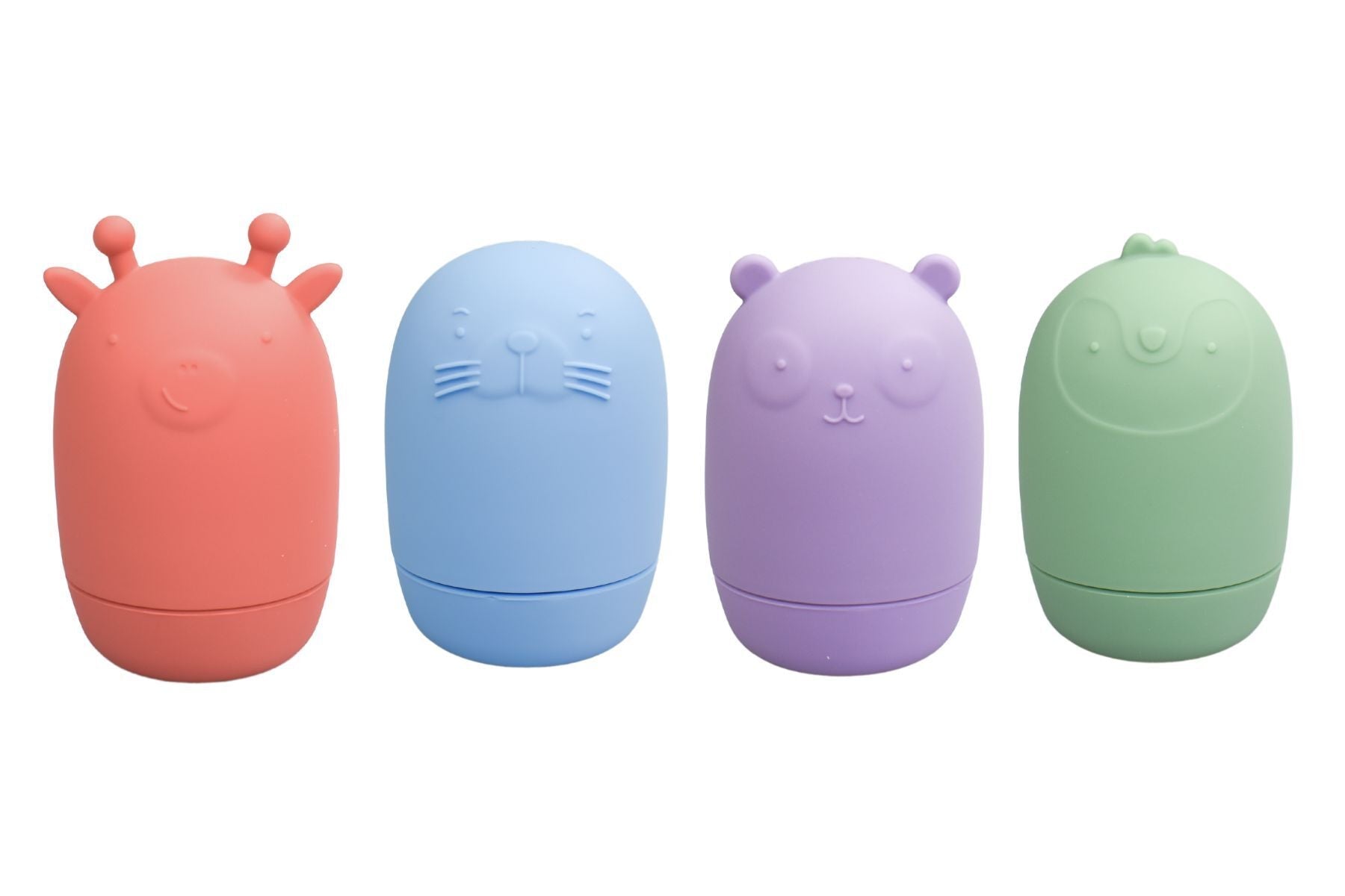 SILICONE SAFARI SPLASH ANIMAL POURERS 4 PCS SET - BRIGHTS - Bamboo Sprout