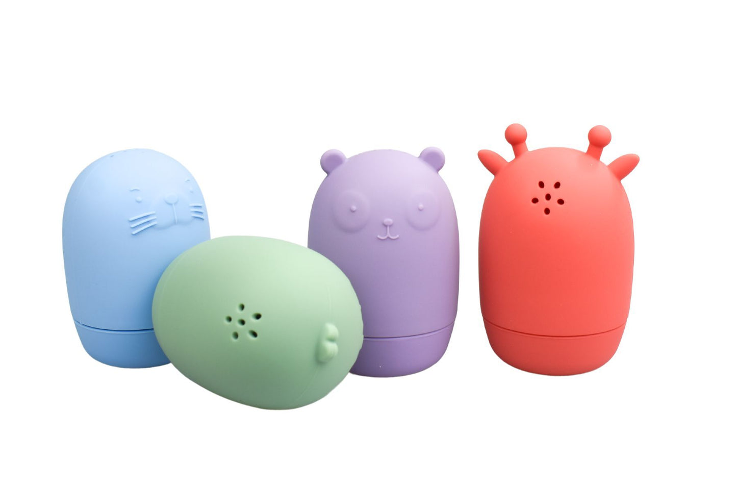 SILICONE SAFARI SPLASH ANIMAL POURERS 4 PCS SET - BRIGHTS - Bamboo Sprout