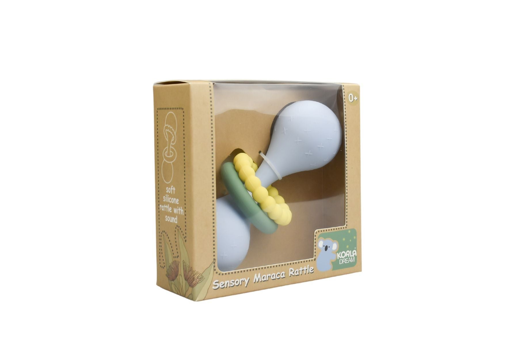 SILICONE SENSORY MARACA RATTTLE BLUE - Bamboo Sprout