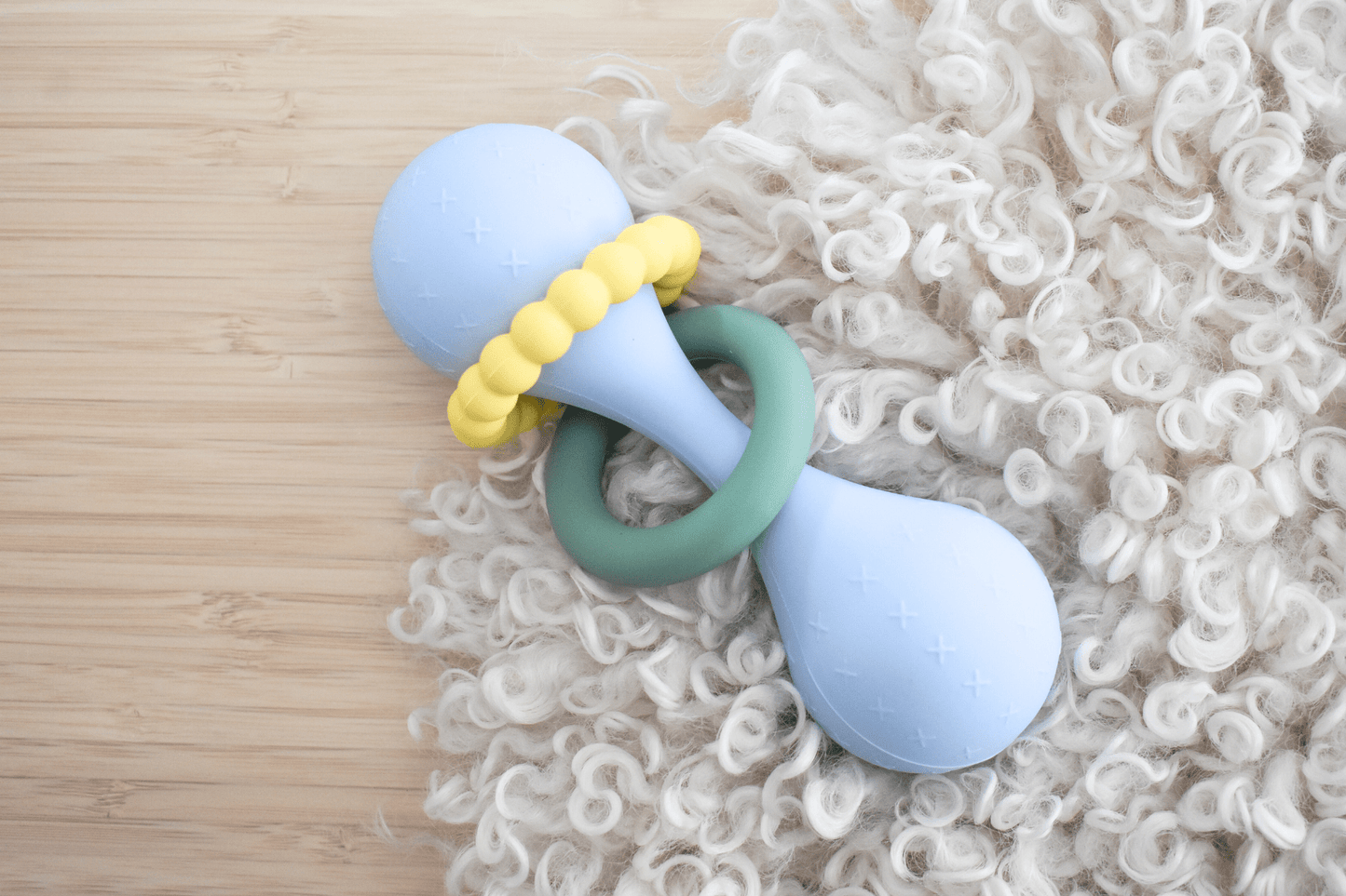 SILICONE SENSORY MARACA RATTTLE BLUE - Bamboo Sprout