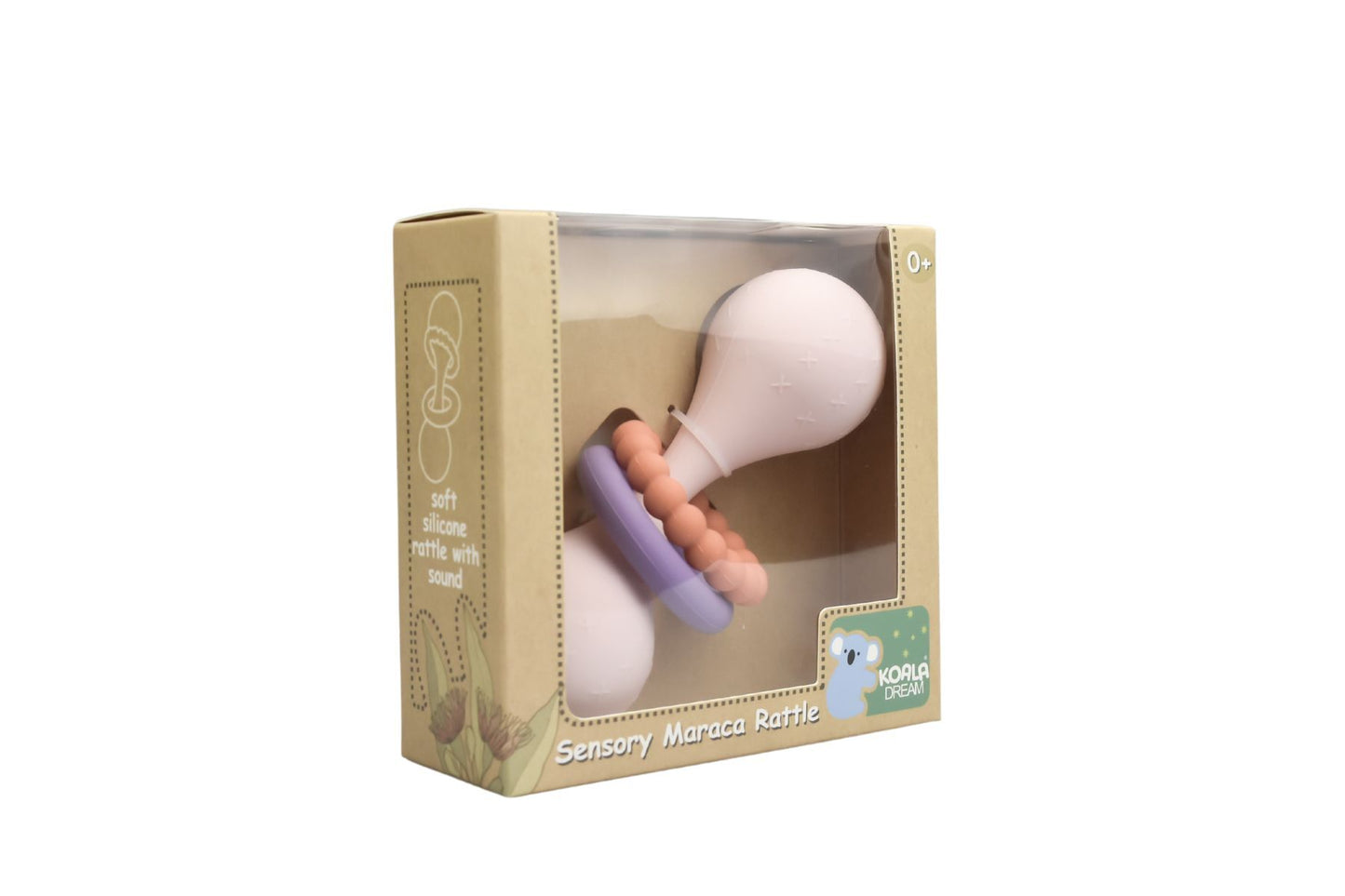 SILICONE SENSORY MARACA RATTTLE PINK - Bamboo Sprout