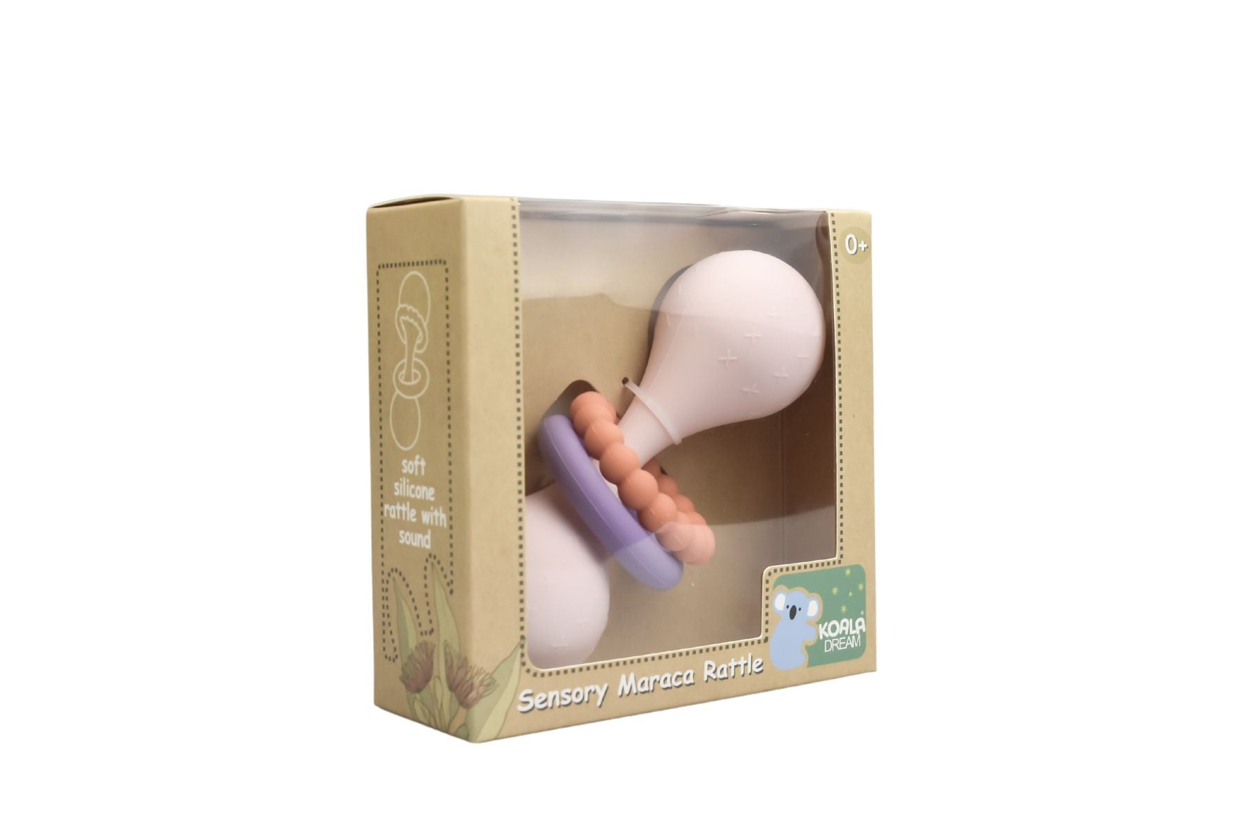 SILICONE SENSORY MARACA RATTTLE PINK - Bamboo Sprout