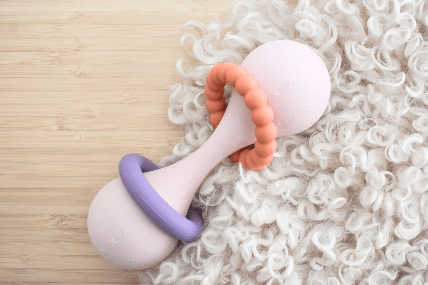 SILICONE SENSORY MARACA RATTTLE PINK - Bamboo Sprout