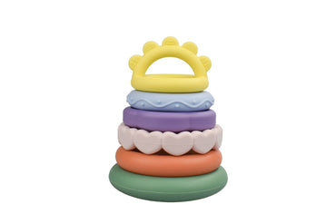 SILICONE SENSORY RAINBOW STACKING TEETHER - Bamboo Sprout