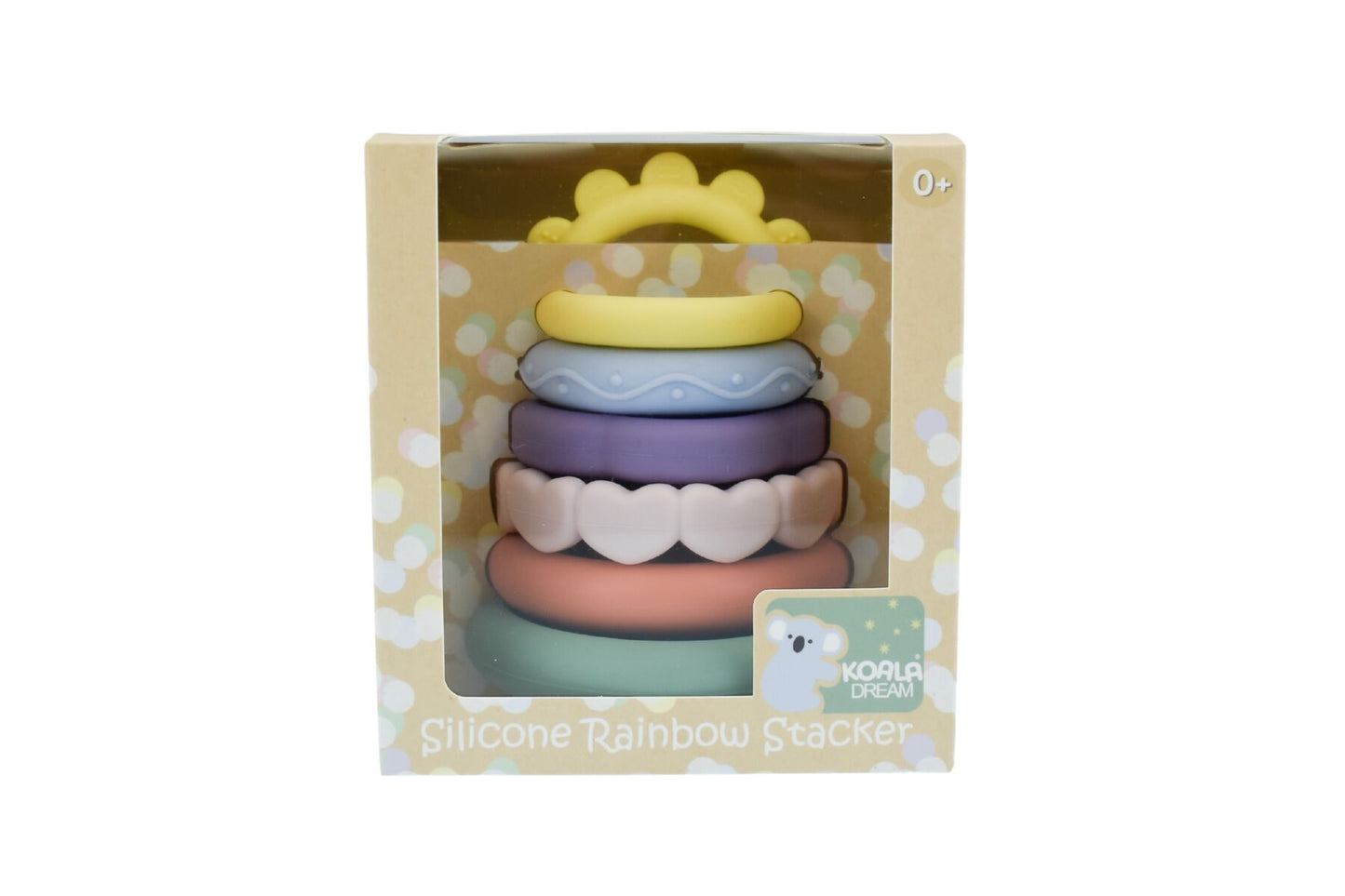SILICONE SENSORY RAINBOW STACKING TEETHER - Bamboo Sprout