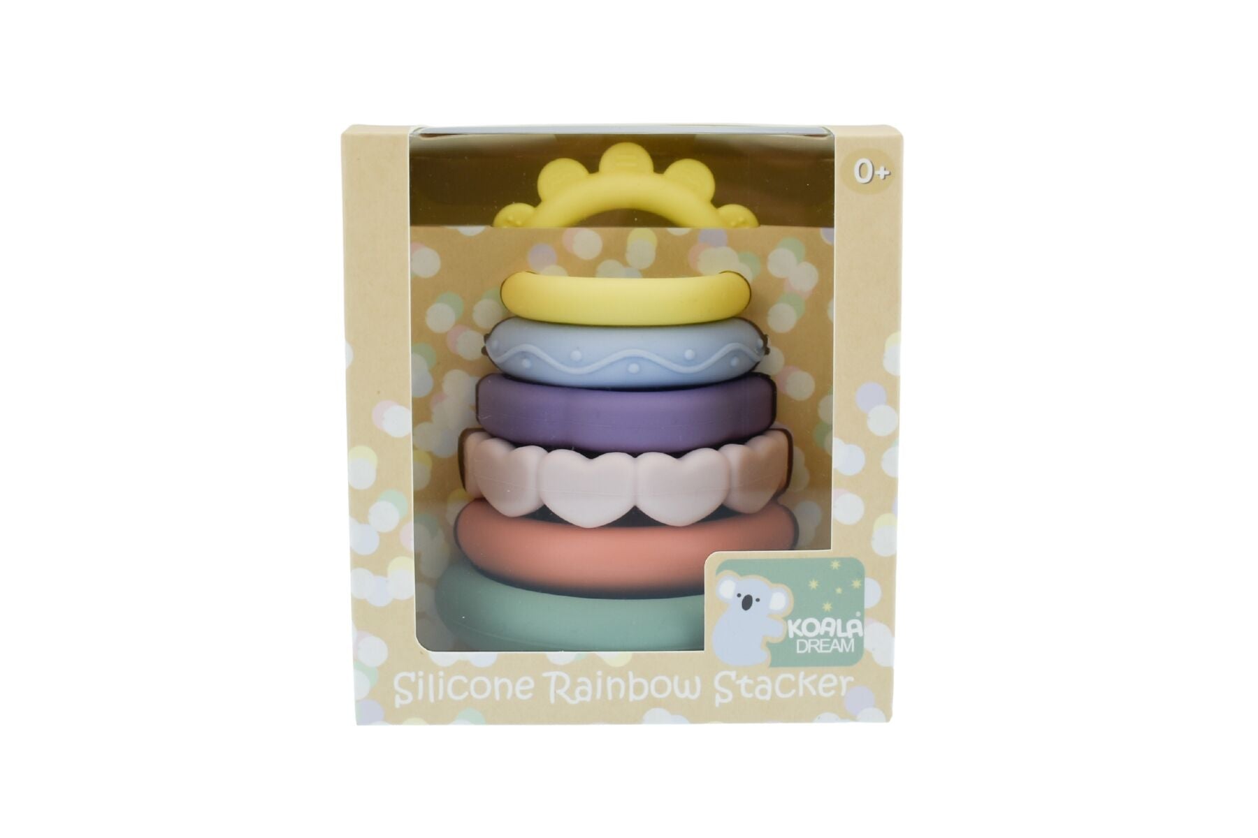 SILICONE SENSORY RAINBOW STACKING TEETHER - Bamboo Sprout