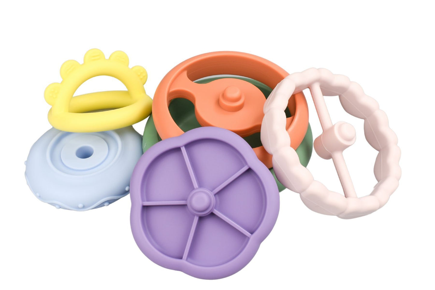 SILICONE SENSORY RAINBOW STACKING TEETHER - Bamboo Sprout