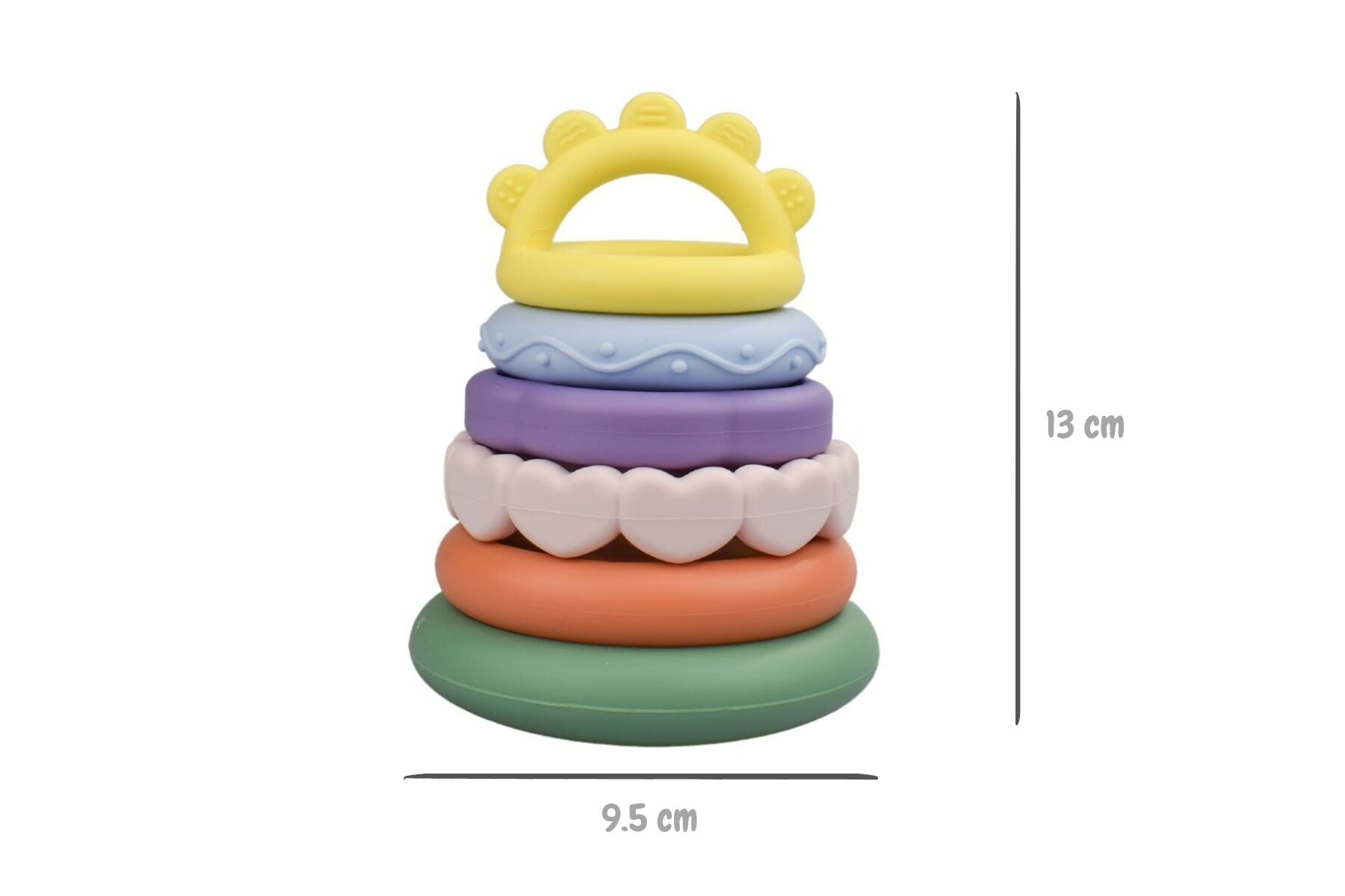 SILICONE SENSORY RAINBOW STACKING TEETHER - Bamboo Sprout