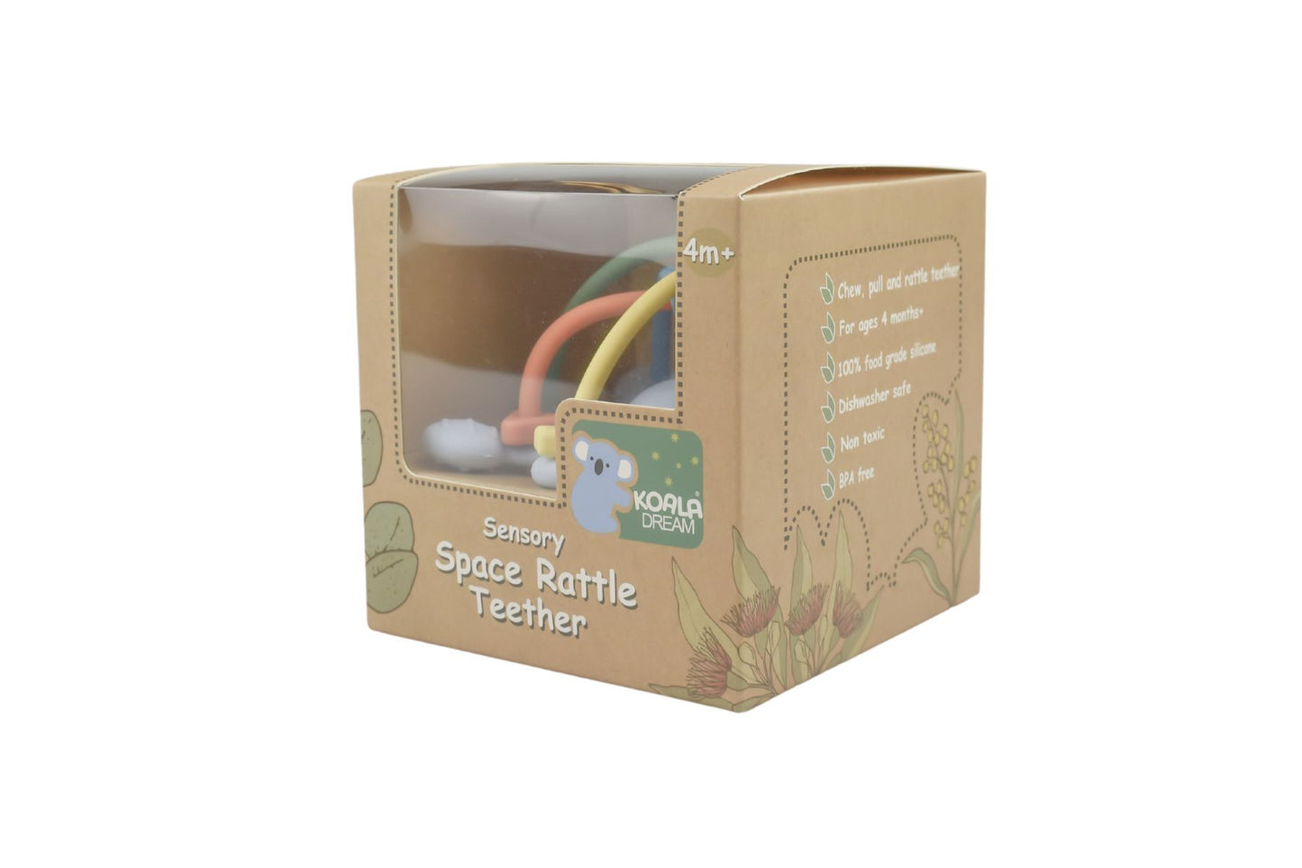 SILICONE SENSORY SPACE RATTLE TEETHER BLUE - Bamboo Sprout