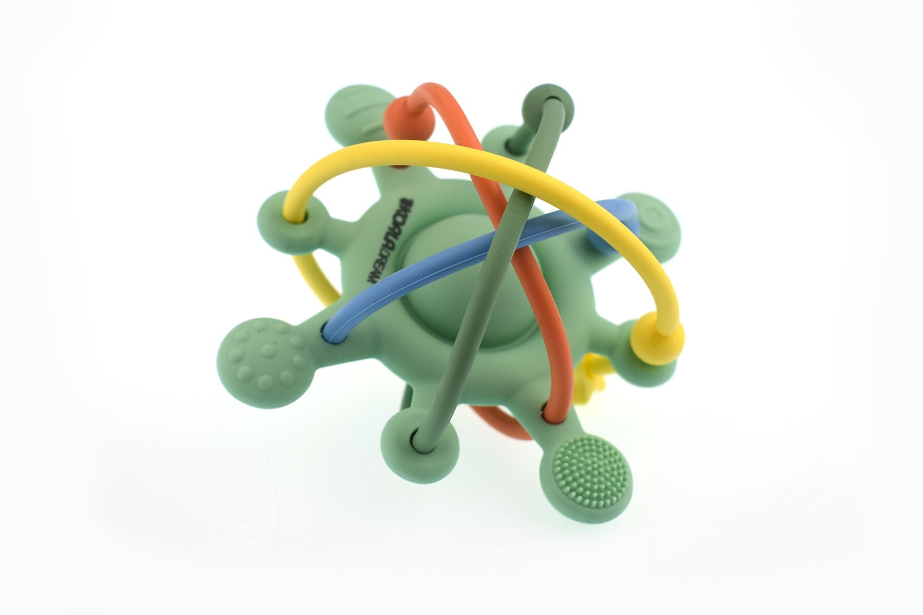 SILICONE SENSORY SPACE RATTLE TEETHER GREEN - Bamboo Sprout