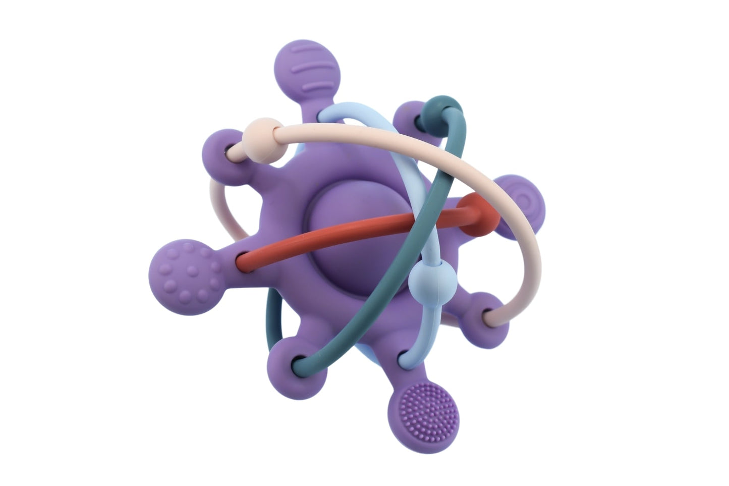 SILICONE SENSORY SPACE RATTLE TEETHER PURPLE - Bamboo Sprout