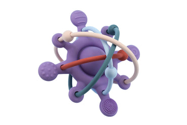SILICONE SENSORY SPACE RATTLE TEETHER PURPLE - Bamboo Sprout