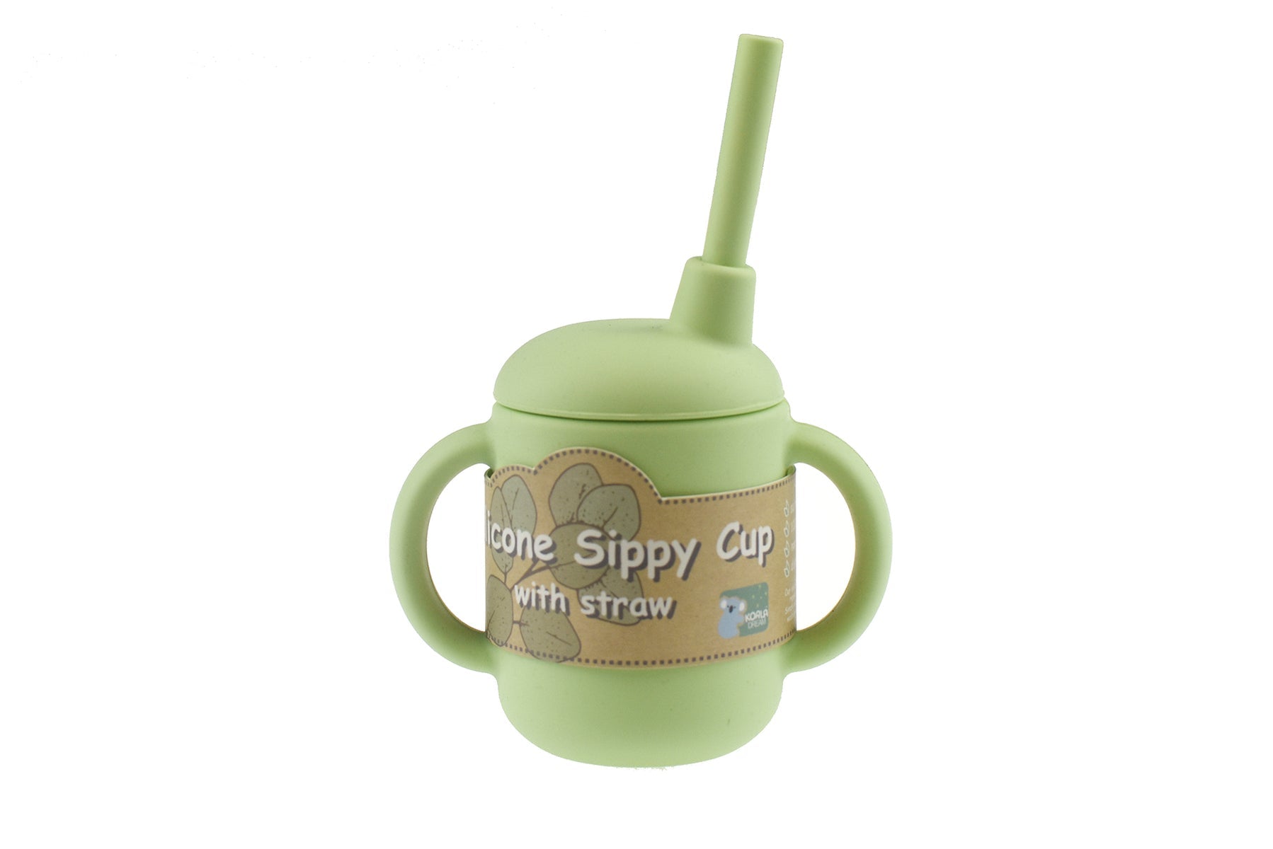 SILICONE SIPPY CUP WITH STRAW - GREEN - Bamboo Sprout