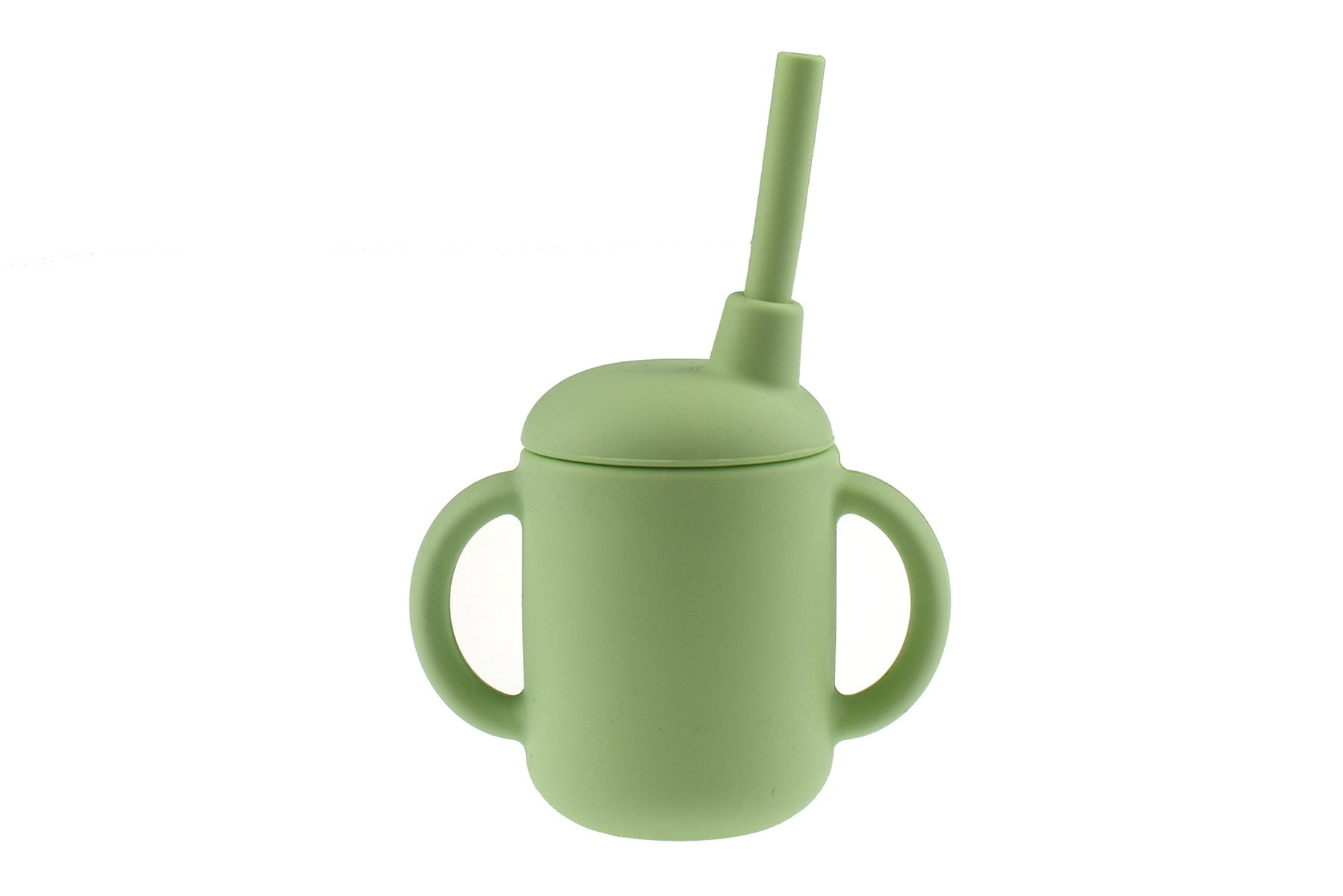 SILICONE SIPPY CUP WITH STRAW - GREEN - Bamboo Sprout