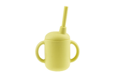 SILICONE SIPPY CUP WITH STRAW - YELLOW - Bamboo Sprout