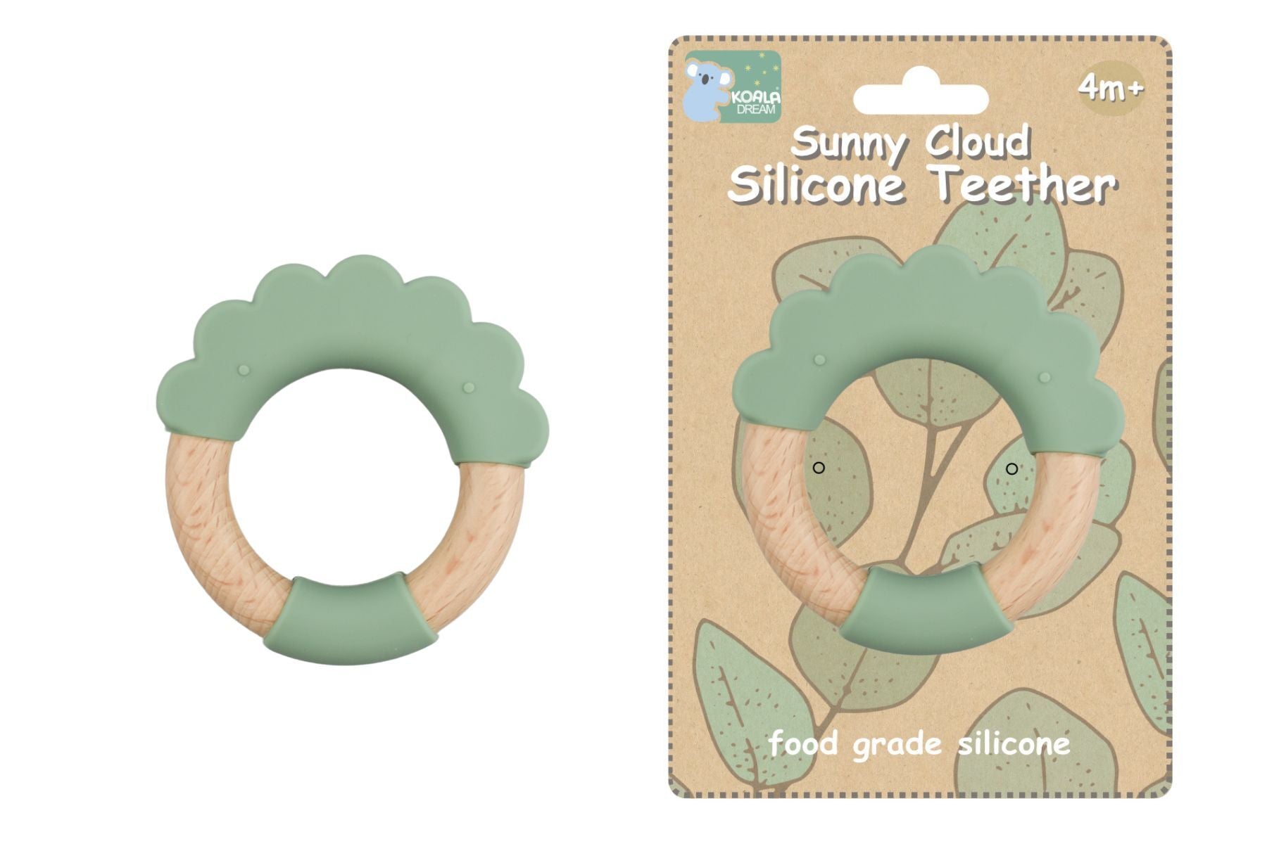 SILICONE TEETHER CLOUD GREEN - Bamboo Sprout