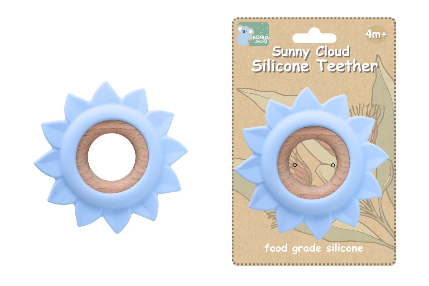SILICONE TEETHER SUN BLUE - Bamboo Sprout