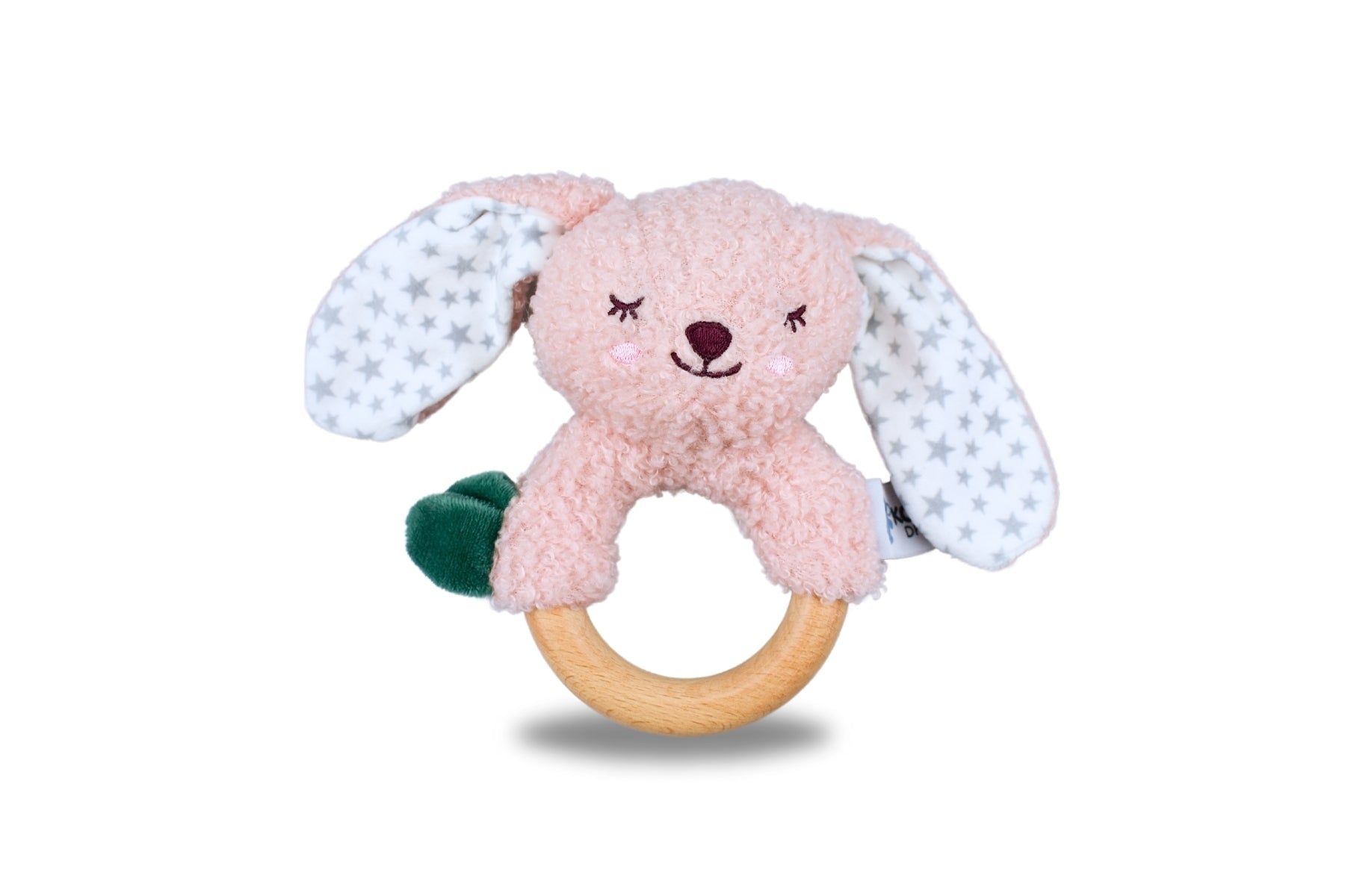 SNUGGLE BUDDY BERRY BUNNY WOODEN RING RATTLE - Bamboo Sprout