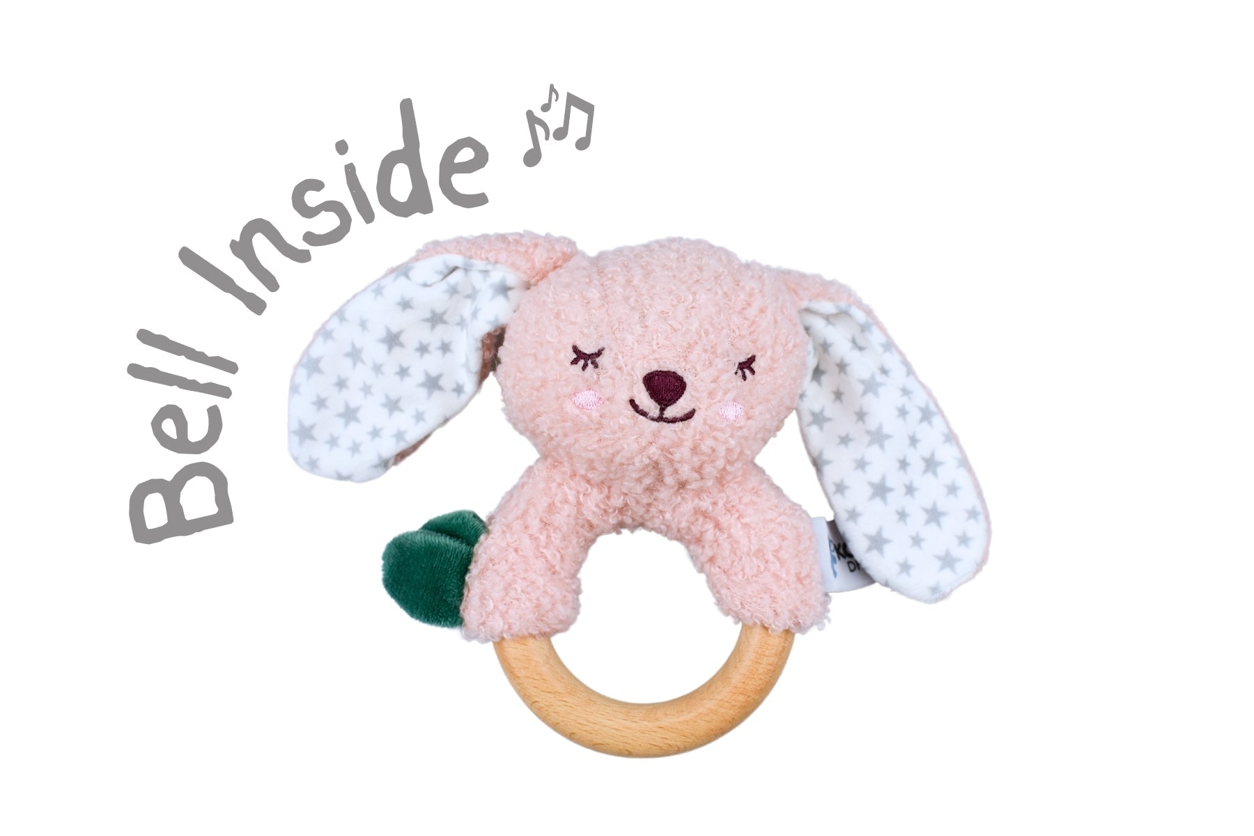 SNUGGLE BUDDY BERRY BUNNY WOODEN RING RATTLE - Bamboo Sprout