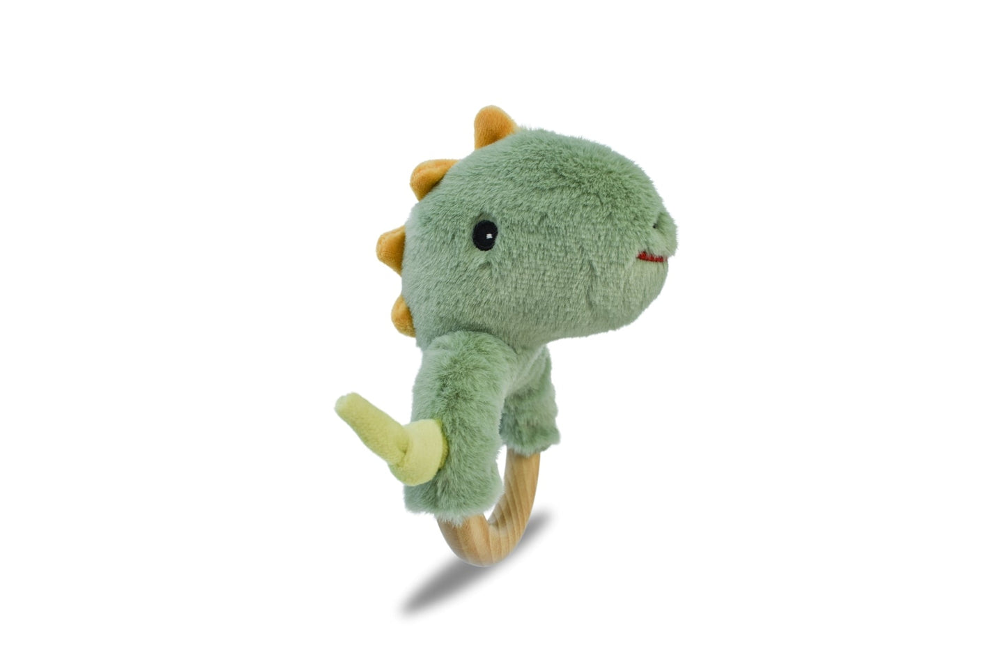 SNUGGLE BUDDY MINTY DINOSAUR WOODEN RING RATTLE - Bamboo Sprout