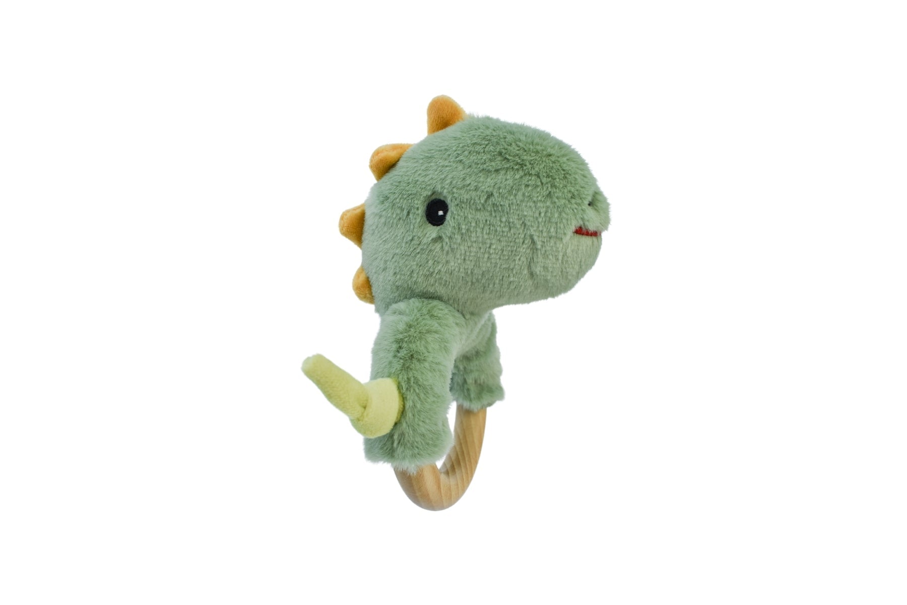 SNUGGLE BUDDY MINTY DINOSAUR WOODEN RING RATTLE - Bamboo Sprout