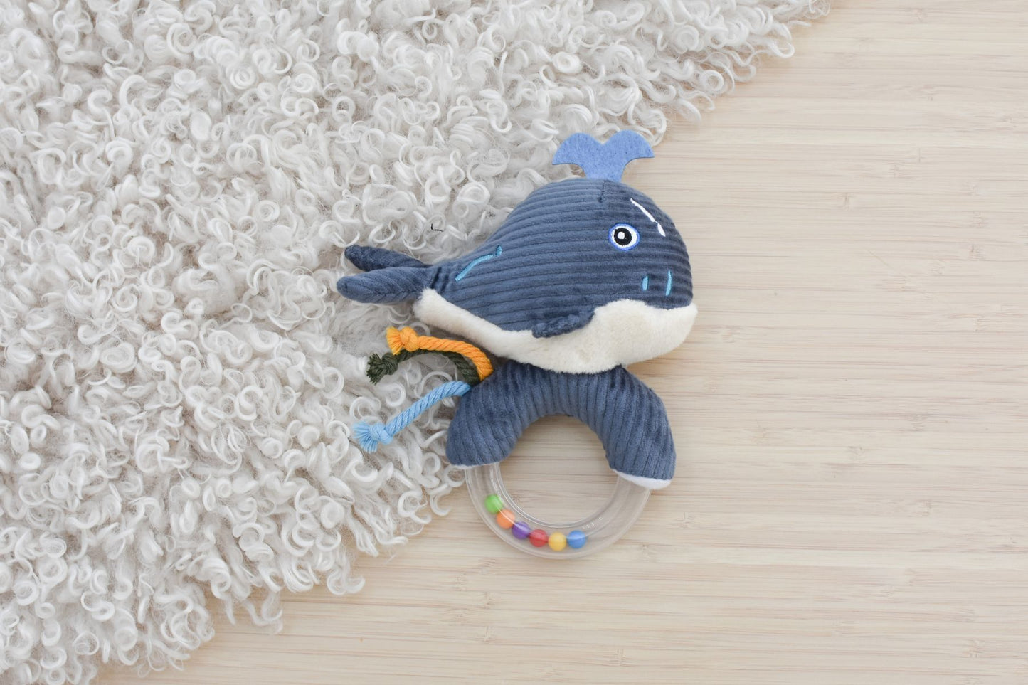 SNUGGLE BUDDY SPLASHY WHALE RING RATTLE - Bamboo Sprout