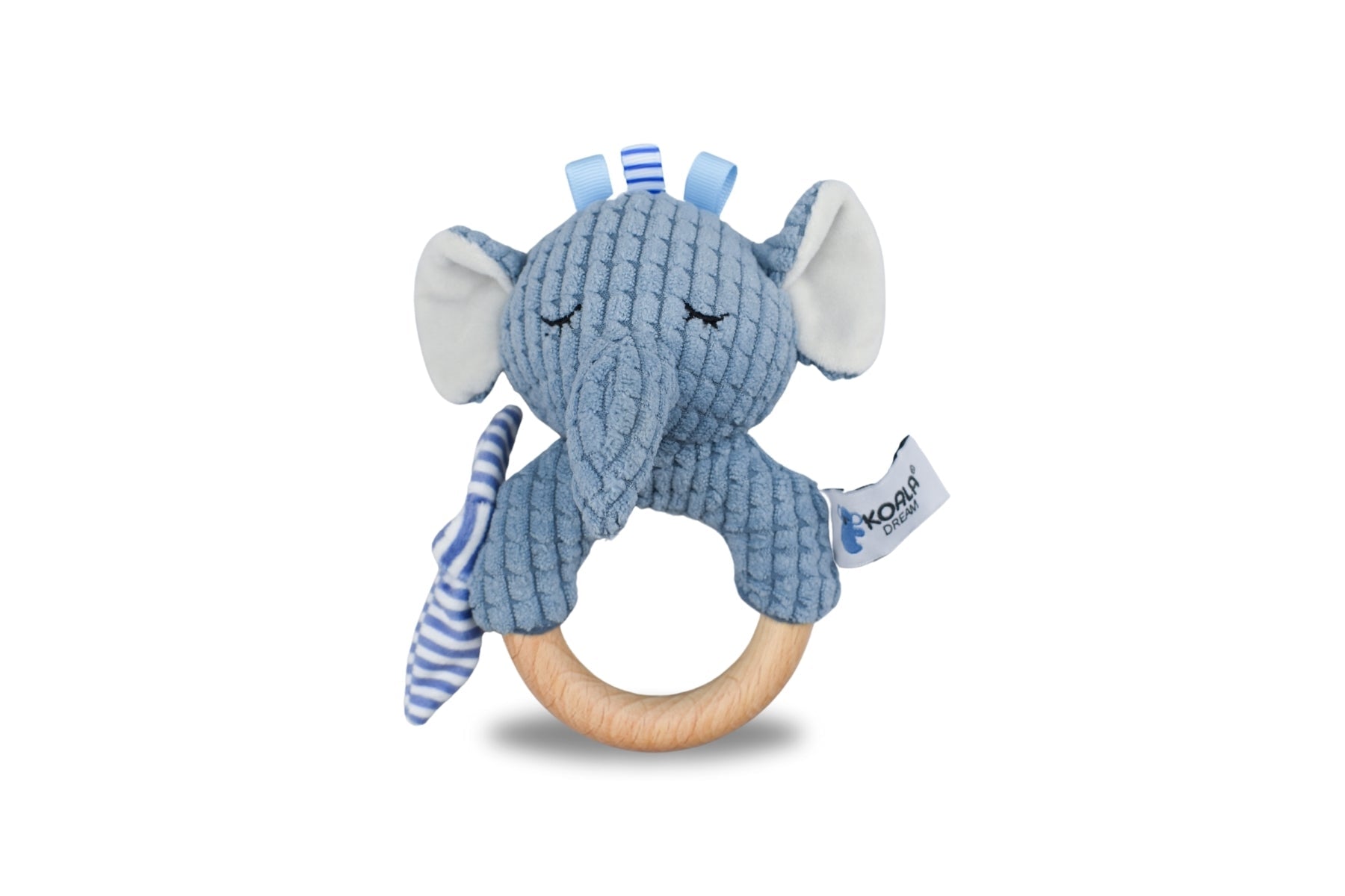SNUGGLE BUDDY TRUNKS ELEPHANT WOODEN RING RATTLE - Bamboo Sprout