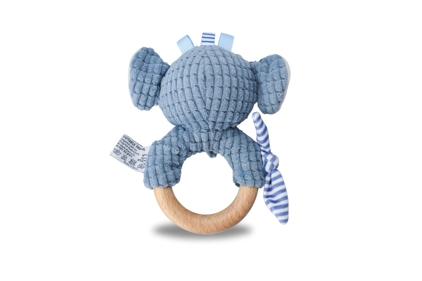 SNUGGLE BUDDY TRUNKS ELEPHANT WOODEN RING RATTLE - Bamboo Sprout
