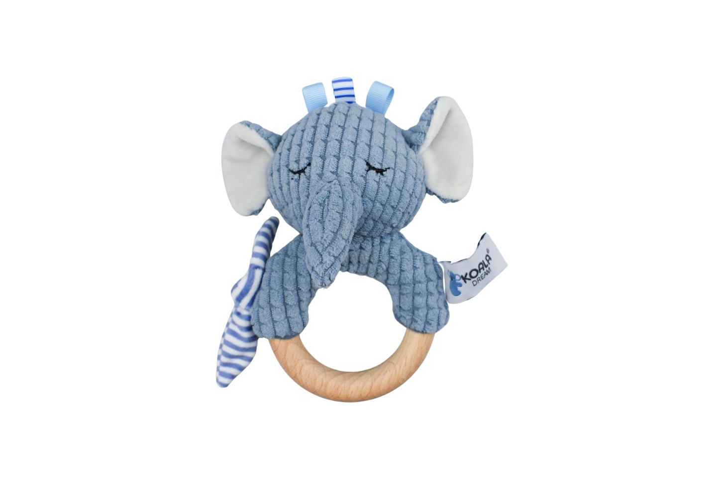 SNUGGLE BUDDY TRUNKS ELEPHANT WOODEN RING RATTLE - Bamboo Sprout