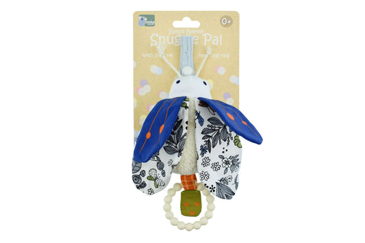 SNUGGLE PAL BANJO BEETLE WITH SILICONE TEETHING RING - Bamboo Sprout