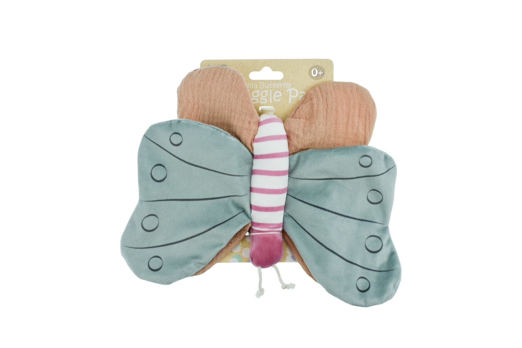 SNUGGLE PAL BELLA BUTTERFLY WITH SILICONE TEETHING RING - Bamboo Sprout
