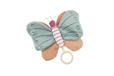 SNUGGLE PAL BELLA BUTTERFLY WITH SILICONE TEETHING RING - Bamboo Sprout