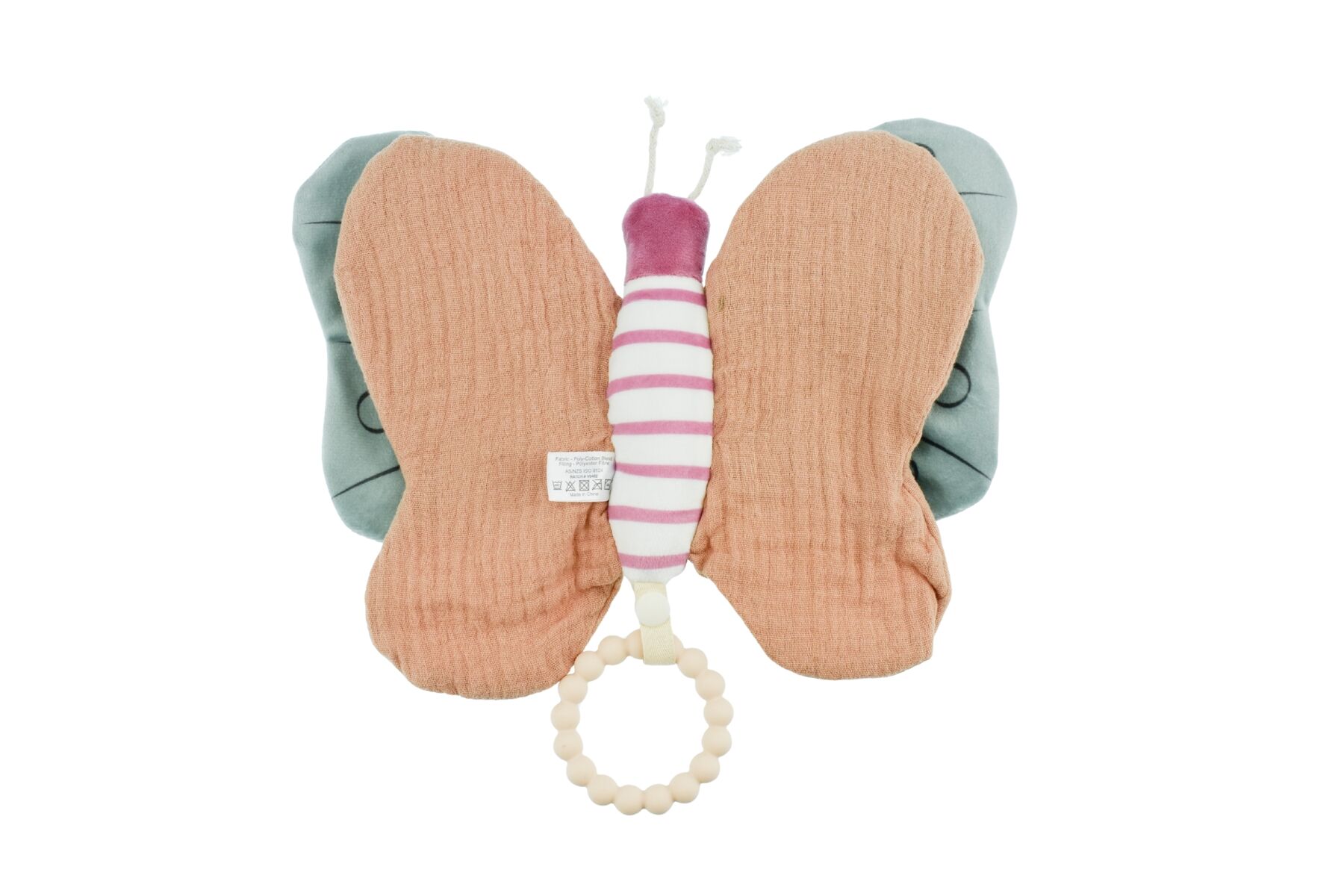SNUGGLE PAL BELLA BUTTERFLY WITH SILICONE TEETHING RING - Bamboo Sprout