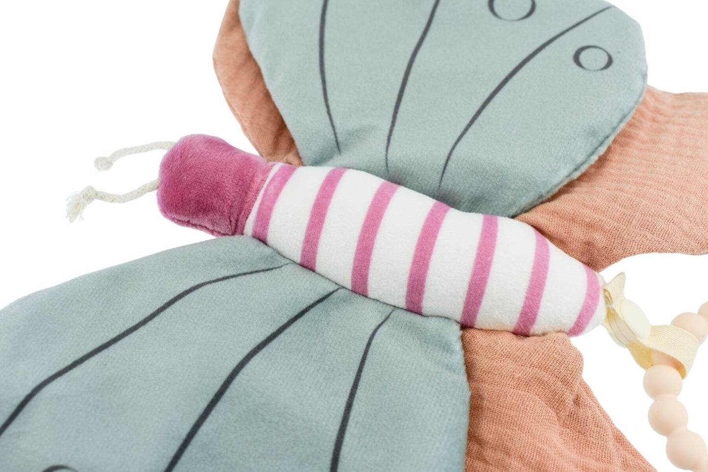 SNUGGLE PAL BELLA BUTTERFLY WITH SILICONE TEETHING RING - Bamboo Sprout