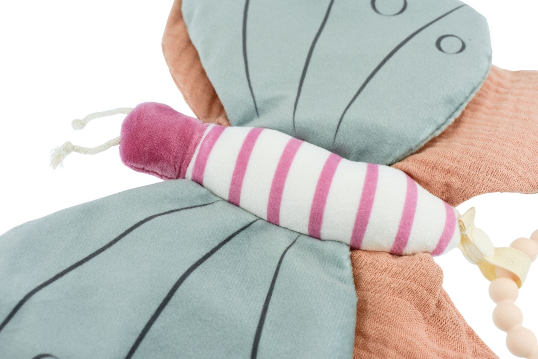 SNUGGLE PAL BELLA BUTTERFLY WITH SILICONE TEETHING RING - Bamboo Sprout