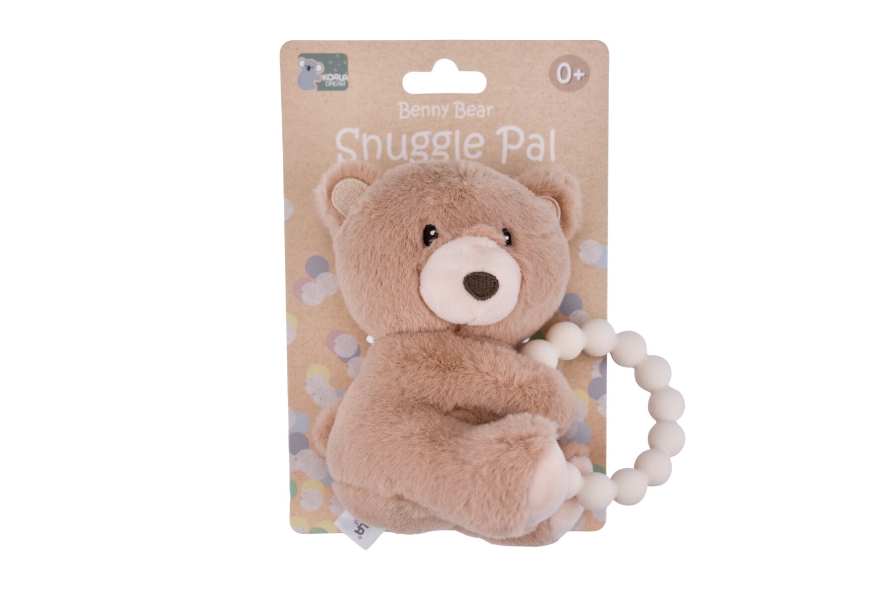 SNUGGLE PAL BENNY BEAR WITH SILICONE TEETHING RING - Bamboo Sprout