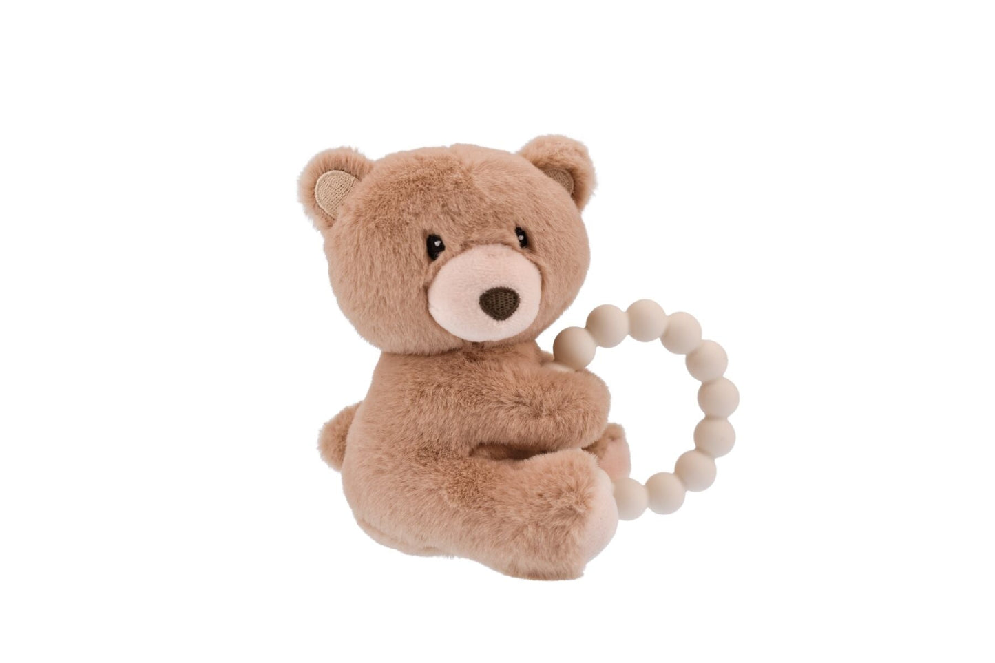 SNUGGLE PAL BENNY BEAR WITH SILICONE TEETHING RING - Bamboo Sprout