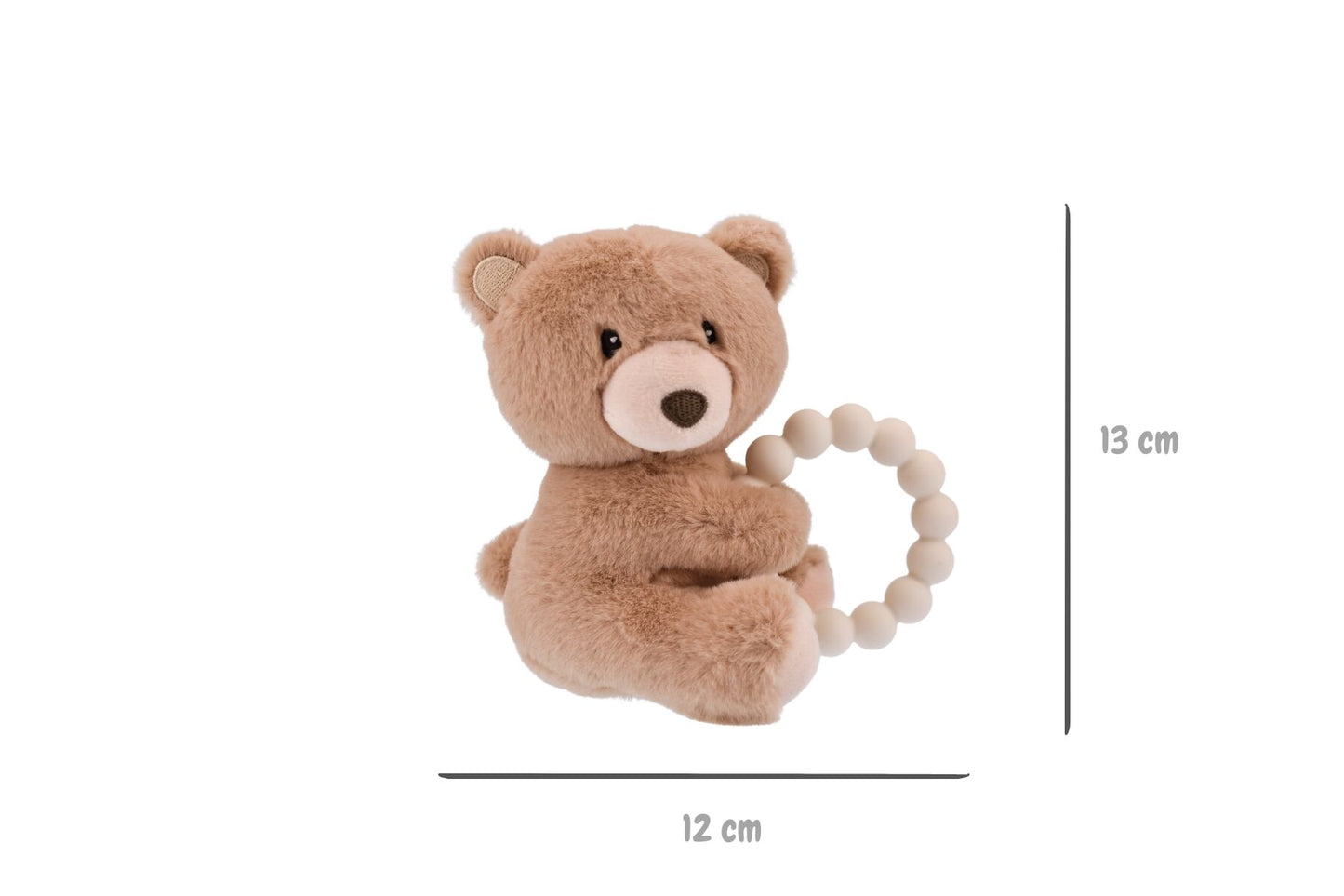 SNUGGLE PAL BENNY BEAR WITH SILICONE TEETHING RING - Bamboo Sprout