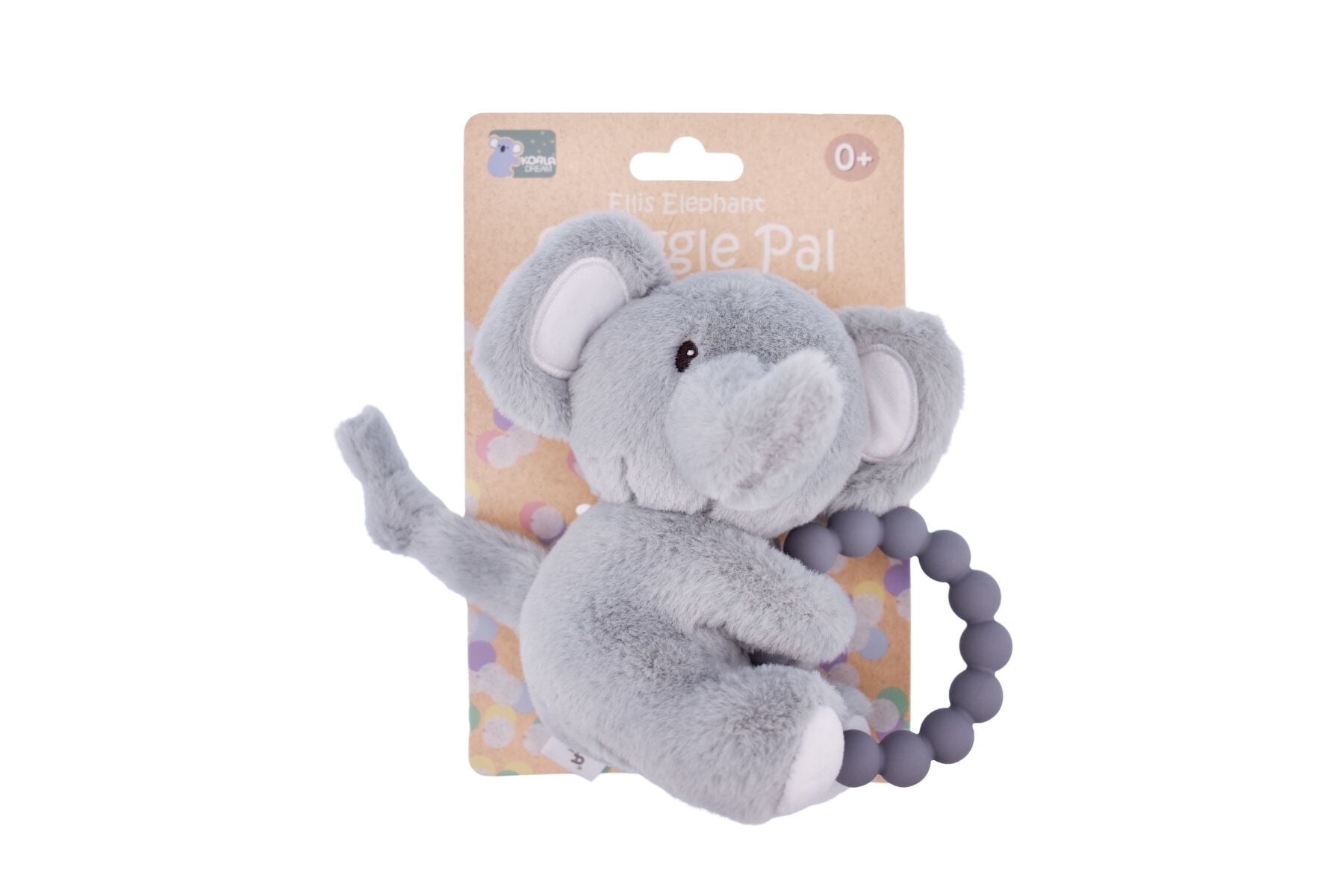 SNUGGLE PAL ELLIS ELEPHANT WITH SILICONE TEETHING RING - Bamboo Sprout