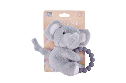 SNUGGLE PAL ELLIS ELEPHANT WITH SILICONE TEETHING RING - Bamboo Sprout