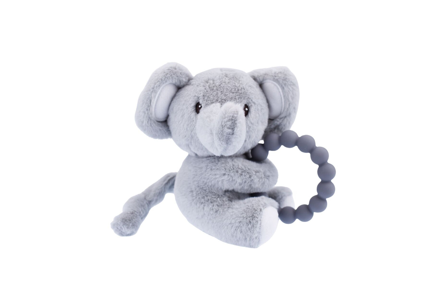 SNUGGLE PAL ELLIS ELEPHANT WITH SILICONE TEETHING RING - Bamboo Sprout