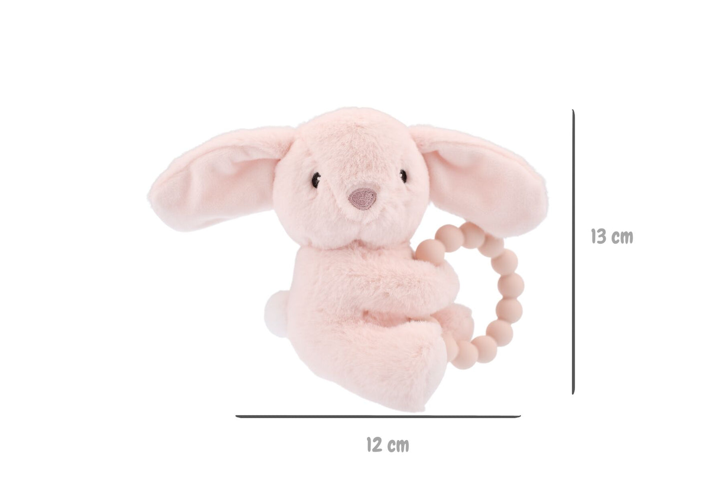 SNUGGLE PAL ROSIE RABBIT WITH SILICONE TEETHING RING - Bamboo Sprout