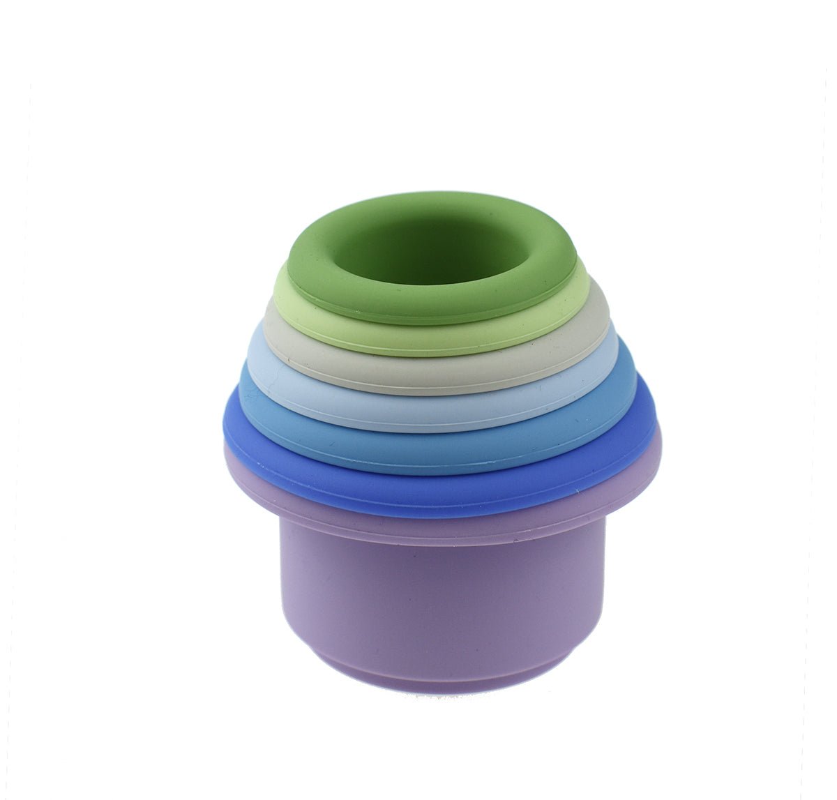 STACKING CUPS 7 PC SILICONE SET - BLUE - Bamboo Sprout